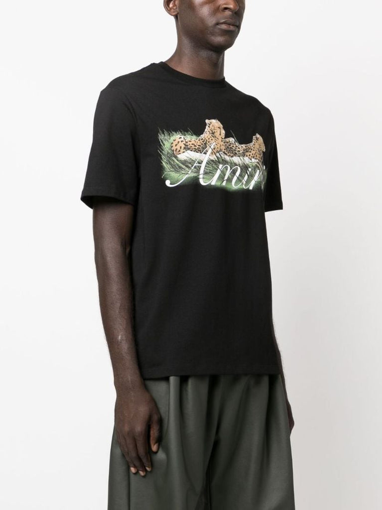 Black Cheetah Logo-print Cotton T-shirt