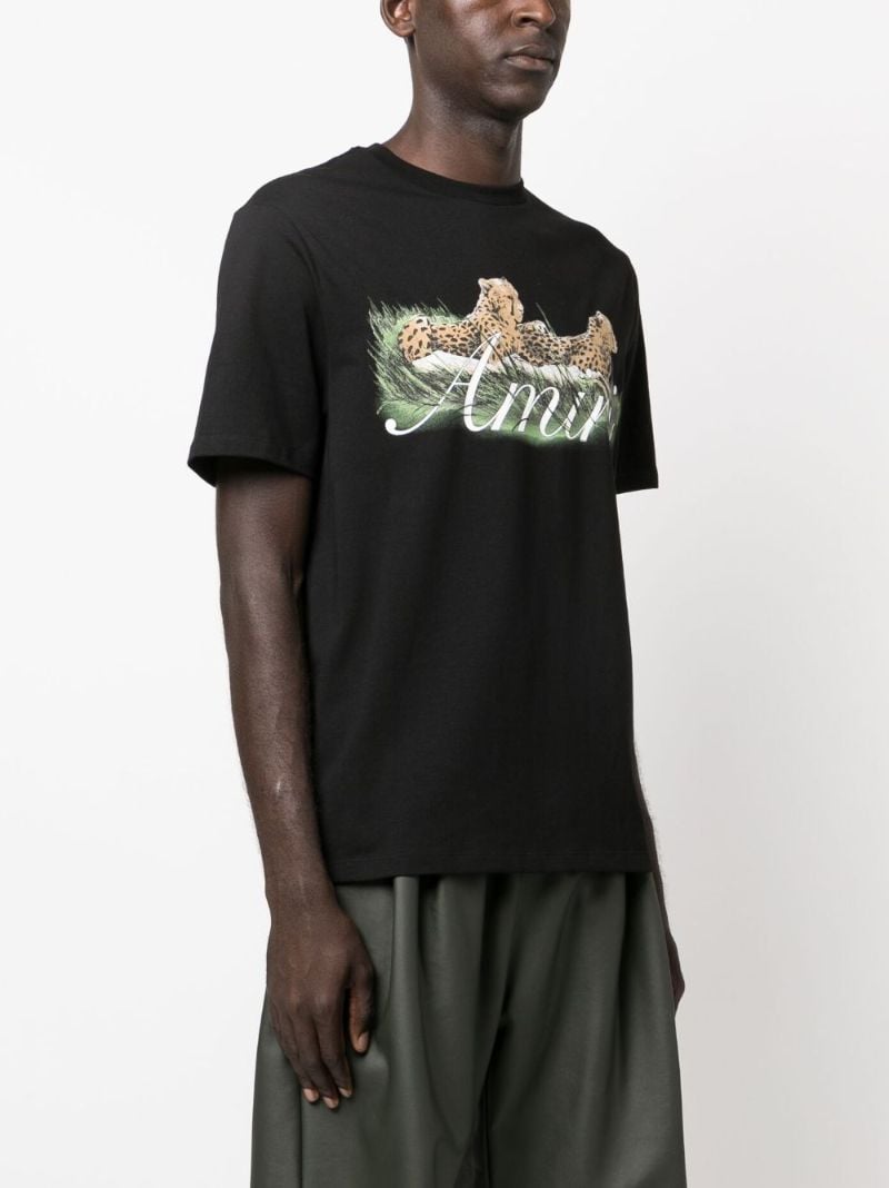 Black Cheetah Logo-print Cotton T-shirt