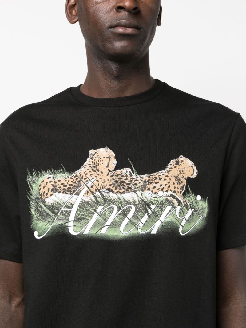 Black Cheetah Logo-print Cotton T-shirt