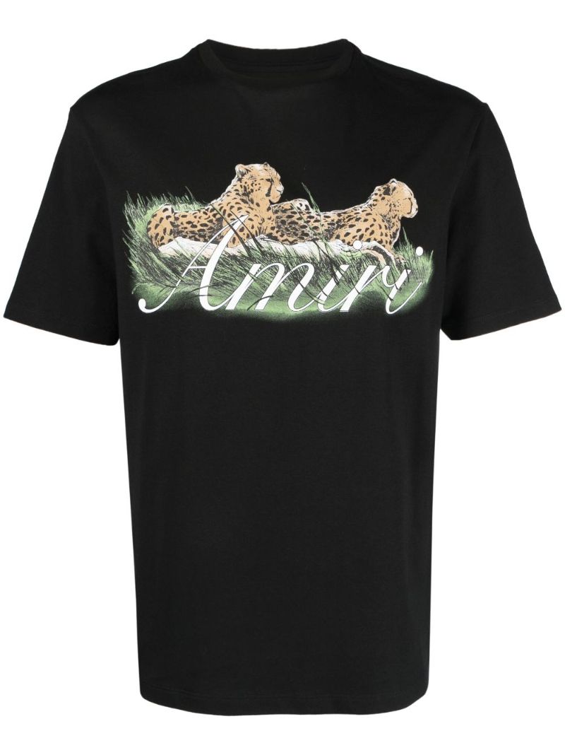 Black Cheetah Logo-print Cotton T-shirt