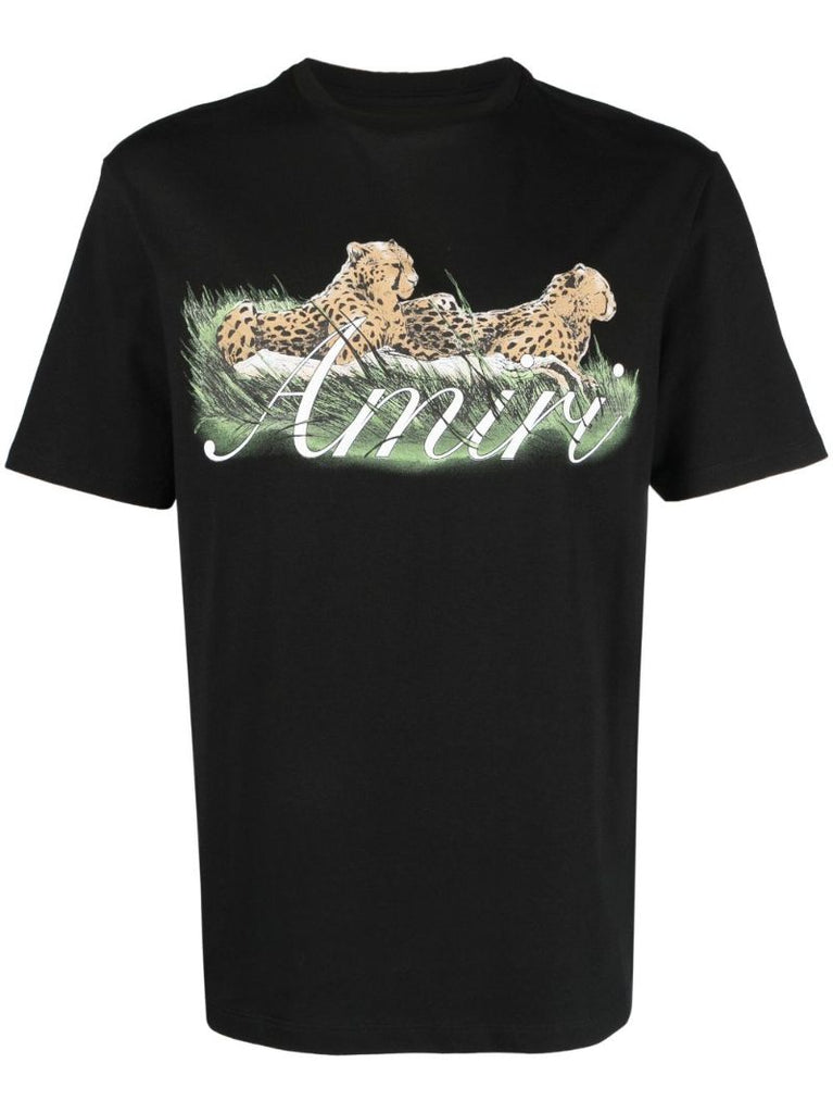 Black Cheetah Logo-print Cotton T-shirt