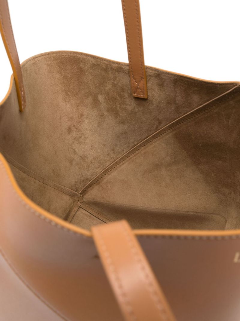 Brown Puzzle Leather Medium Tote Bag