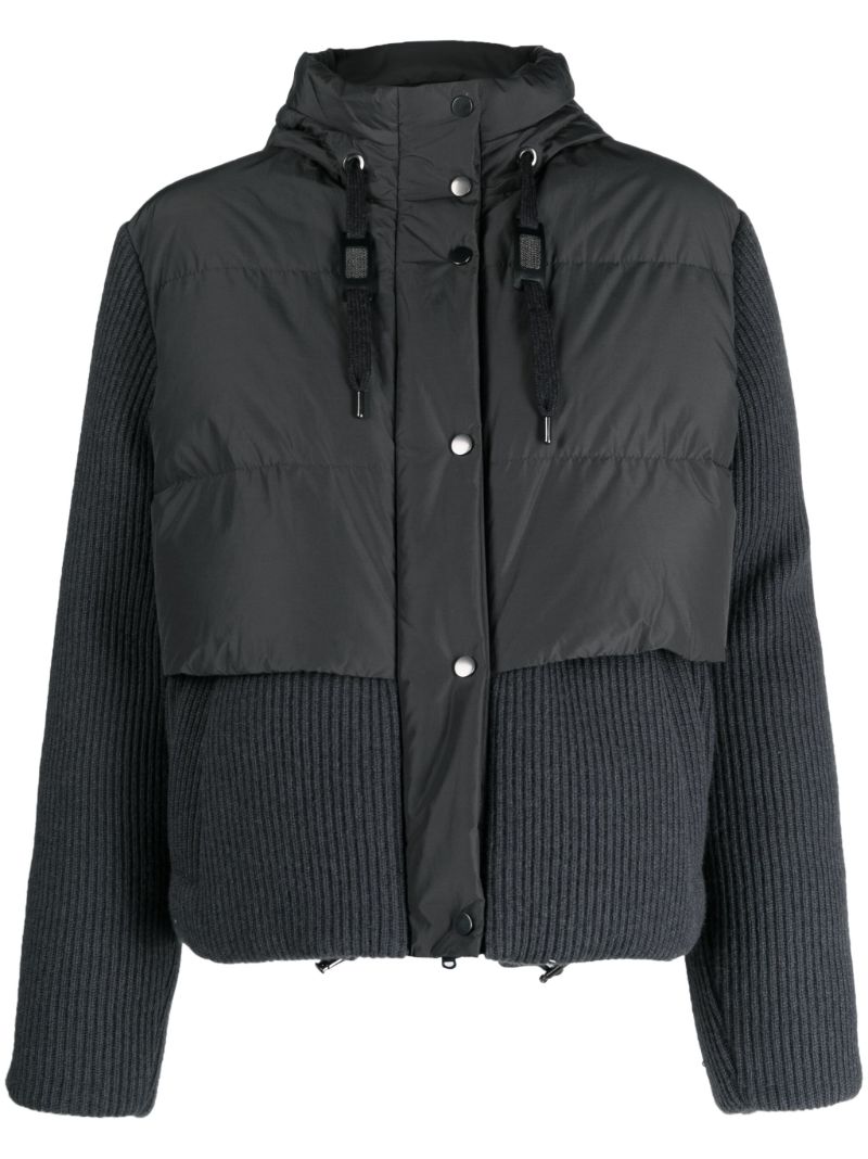 Grey Panelled Down Jacket