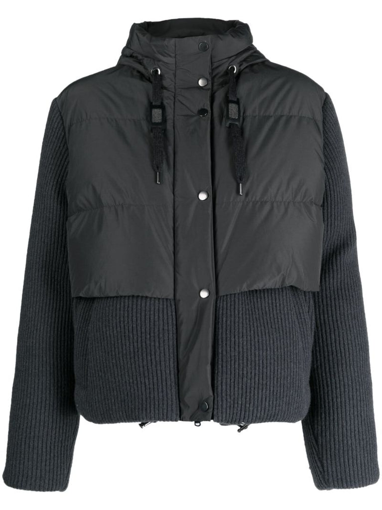 Grey Panelled Down Jacket