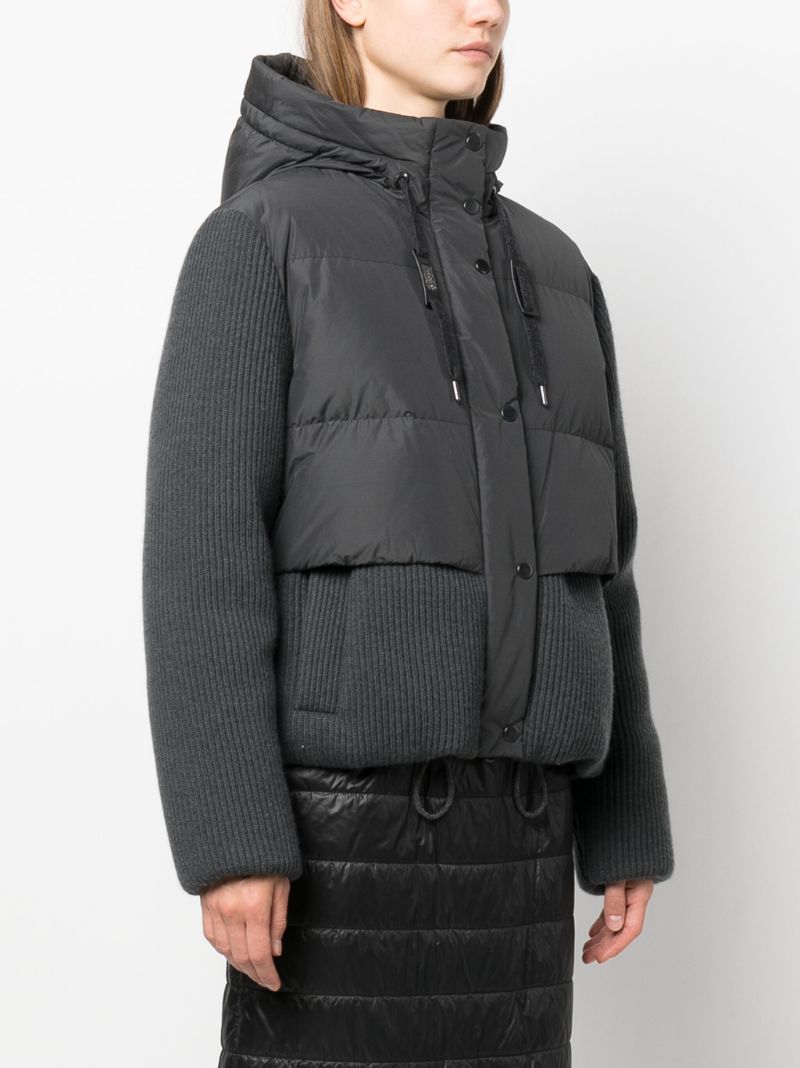 Grey Panelled Down Jacket