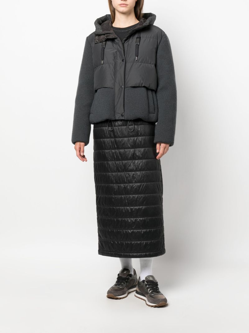 Grey Panelled Down Jacket