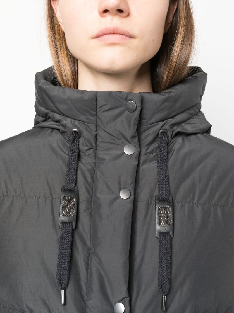 Grey Panelled Down Jacket