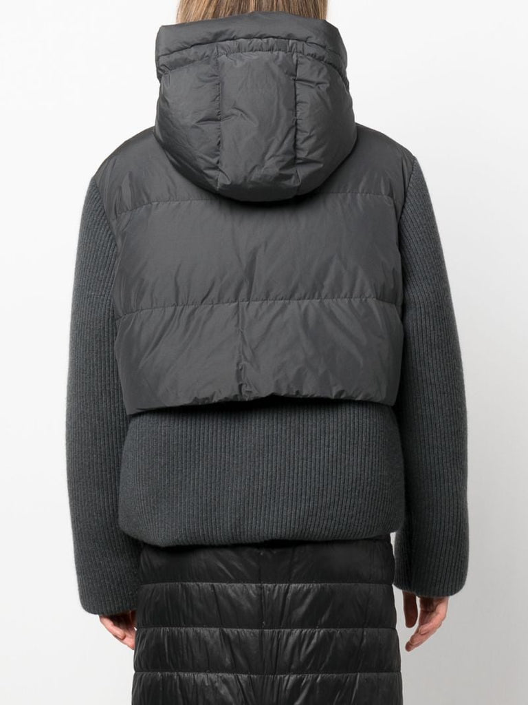 Grey Panelled Down Jacket