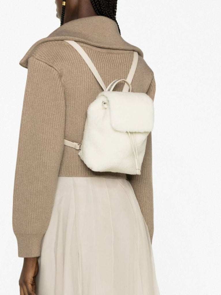 Neutral Shearling Backpack