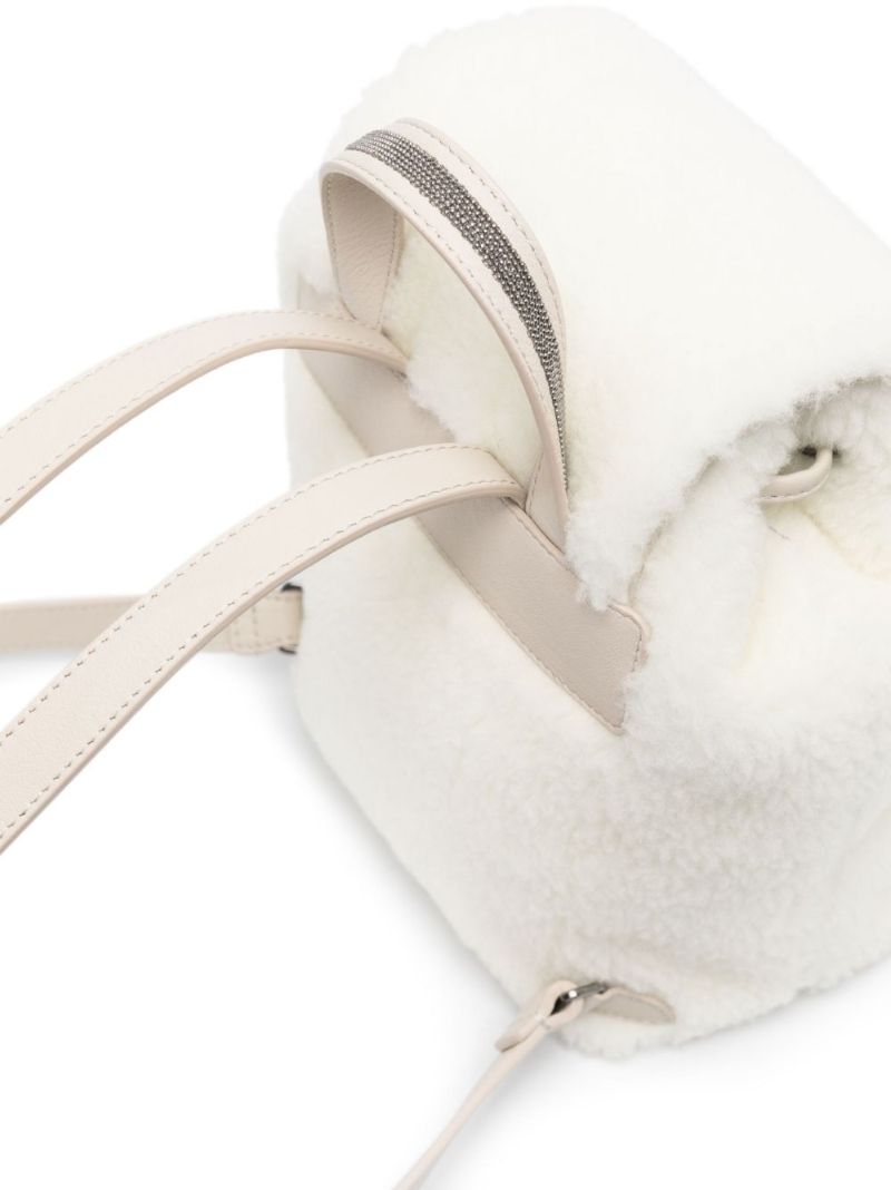 Neutral Shearling Backpack