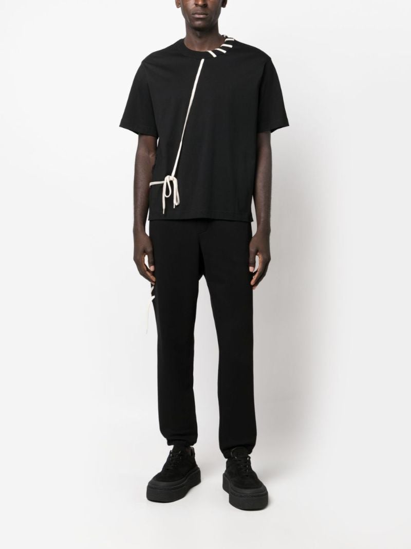 Black Laced Cotton T-shirt