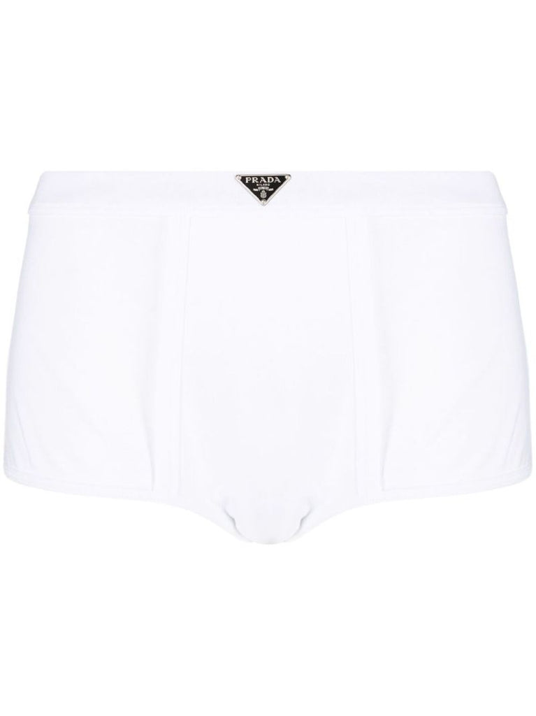White Logo Plaque Cotton Boxer Shorts