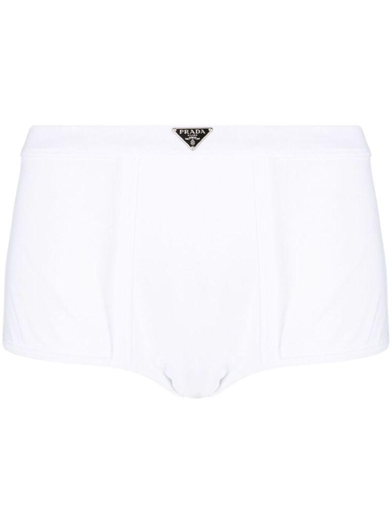 White Logo Plaque Cotton Boxer Shorts