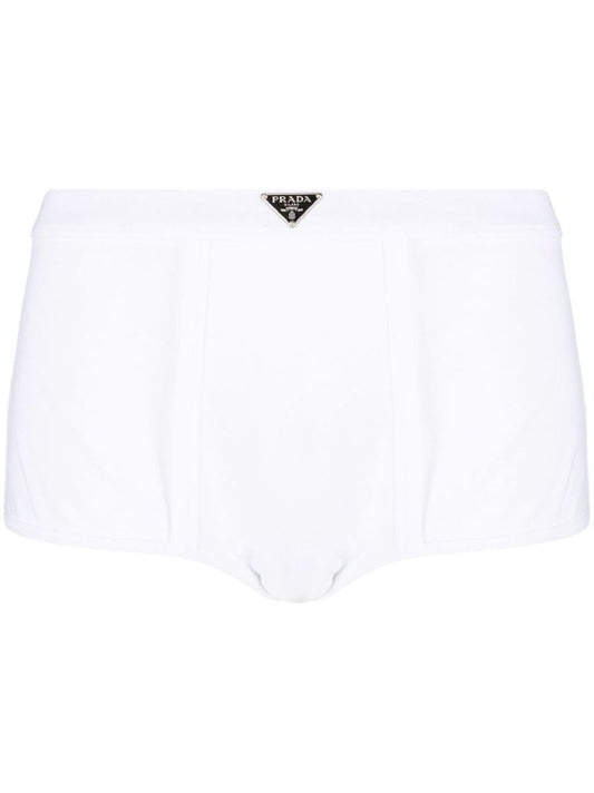 White Logo Plaque Cotton Boxer Shorts
