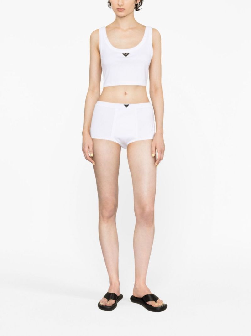 White Logo Plaque Cotton Boxer Shorts