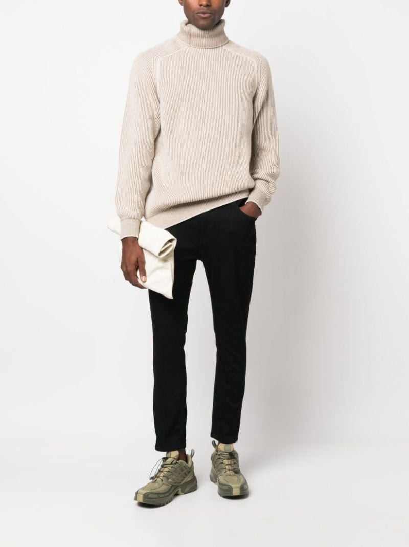 Neutral Ribbed Cashmere Sweater
