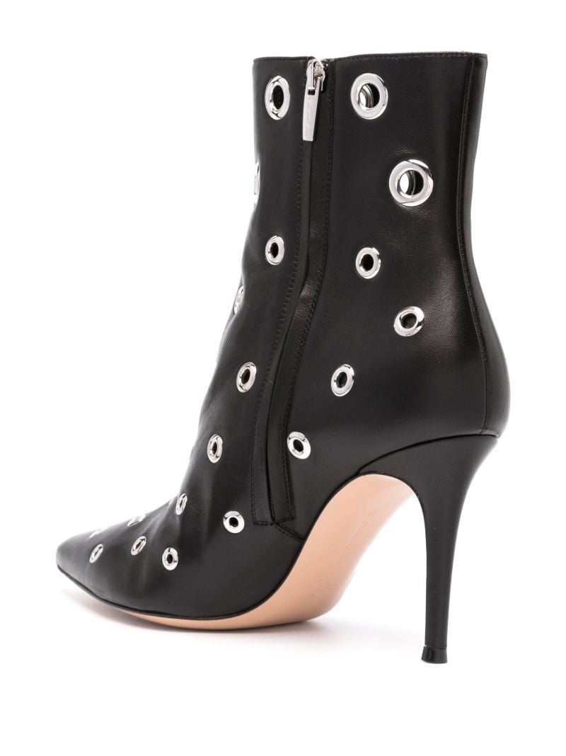 Black Gianvito 85 Eyelet Leather Ankle Boots