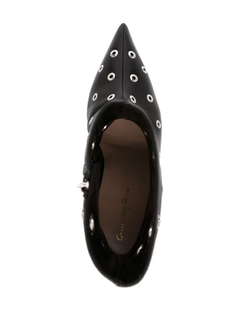 Black Gianvito 85 Eyelet Leather Ankle Boots