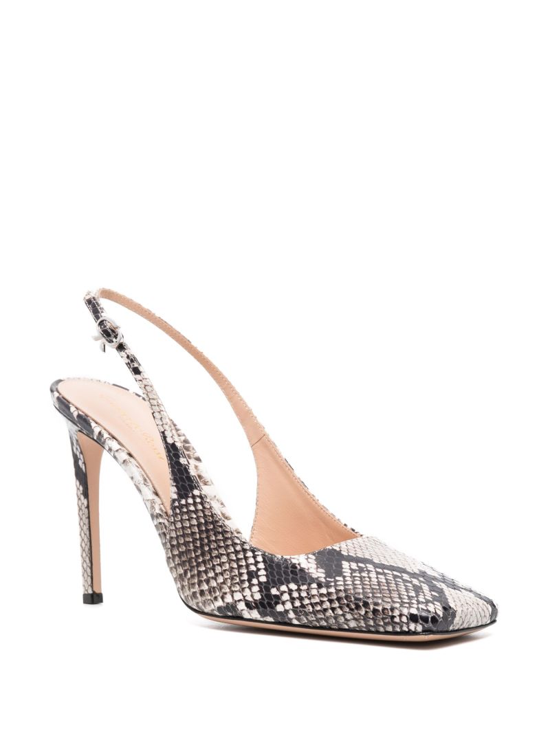 Neutral 100 Snakeskin-print Slingback Pumps
