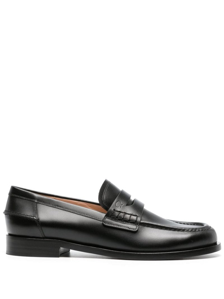Black Leather Penny Loafers