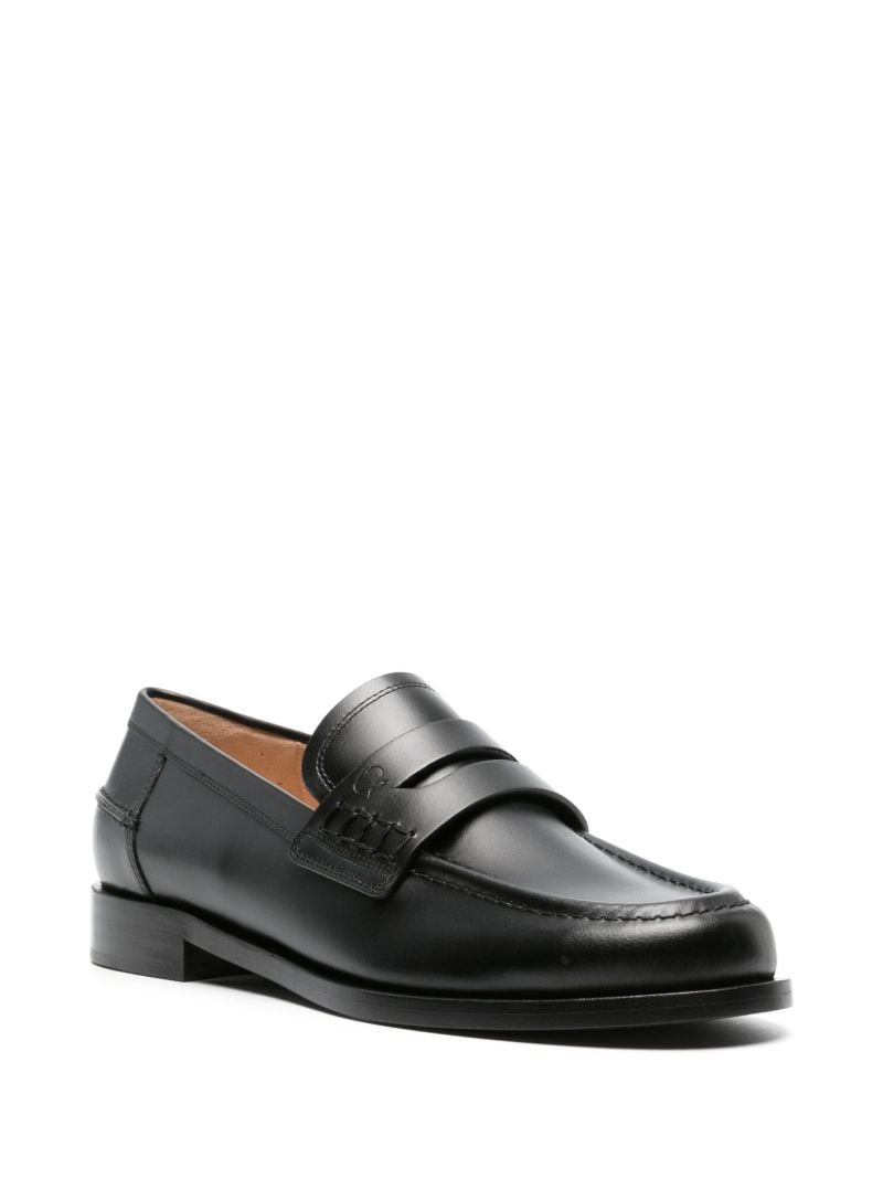 Black Leather Penny Loafers