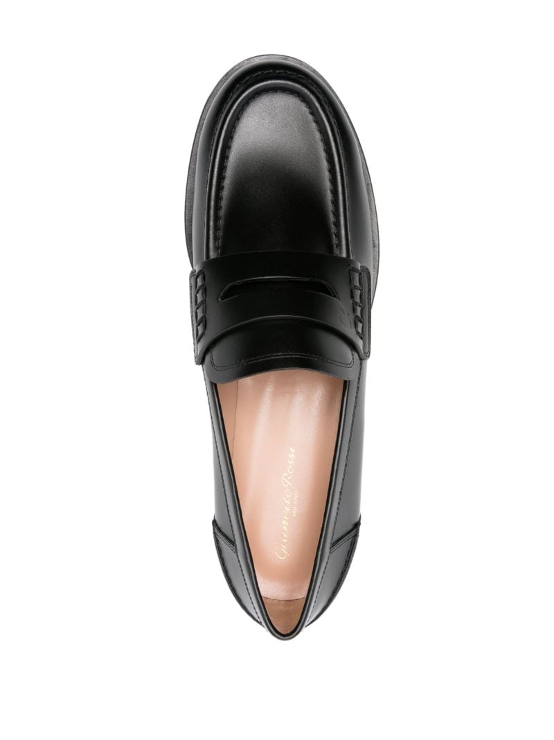 Black Leather Penny Loafers