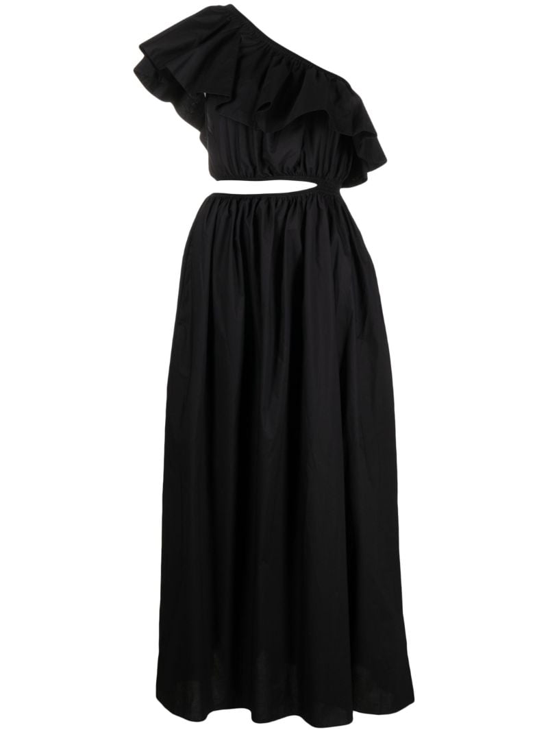 Black Ruffled Asymmetric Dress