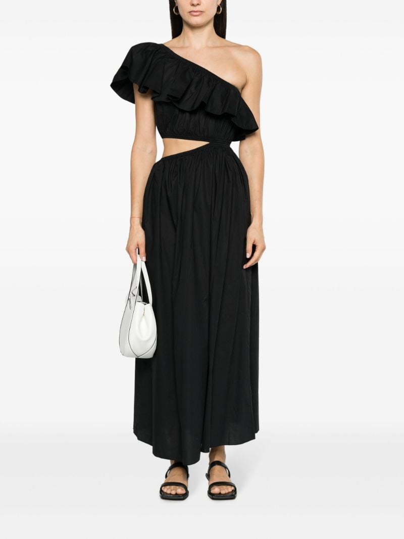 Black Ruffled Asymmetric Dress