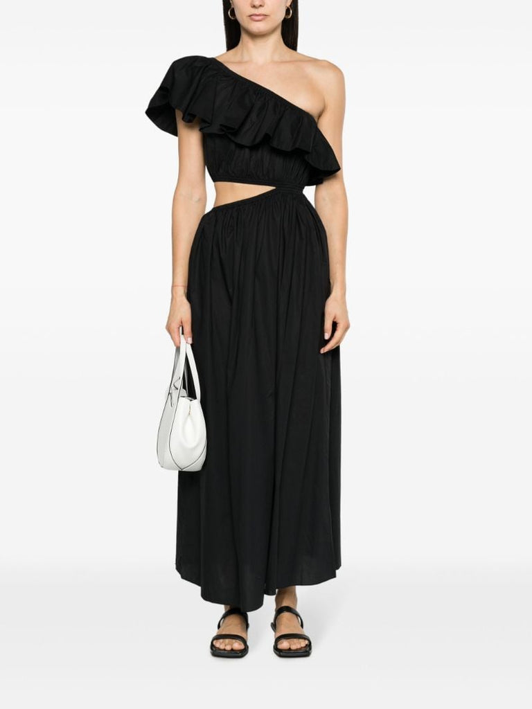 Black Ruffled Asymmetric Dress