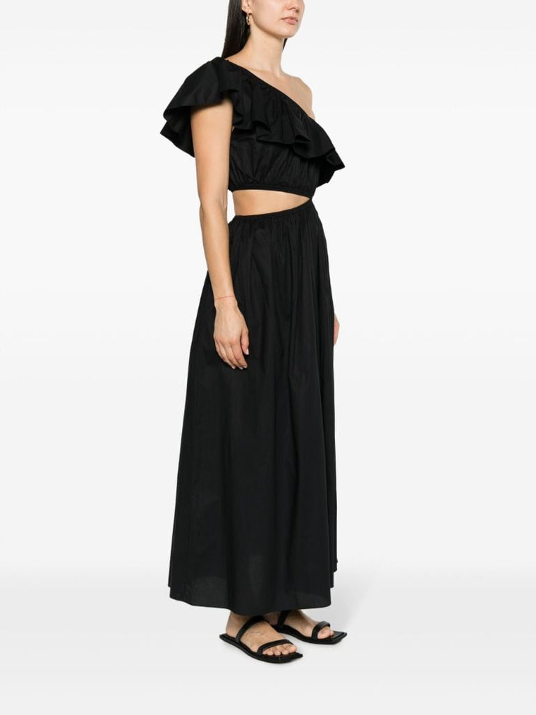 Black Ruffled Asymmetric Dress