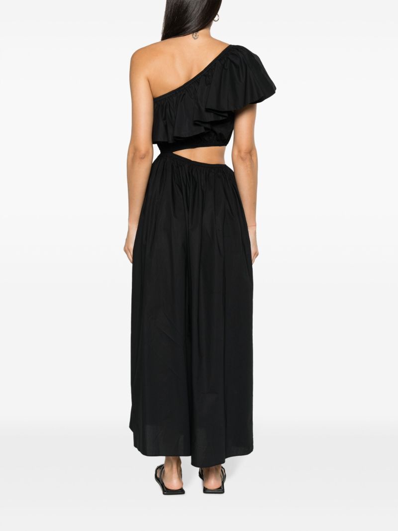 Black Ruffled Asymmetric Dress
