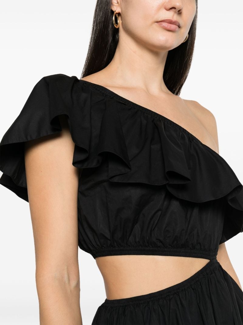 Black Ruffled Asymmetric Dress