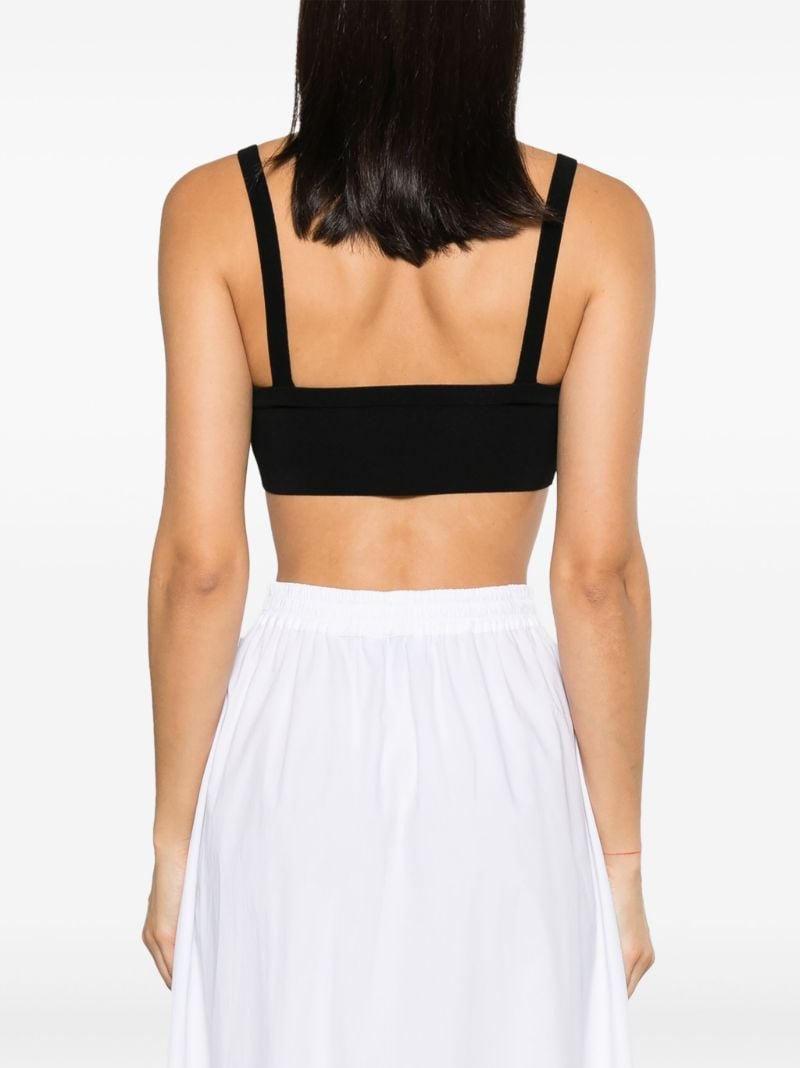 Black Cropped Knit Vest Top