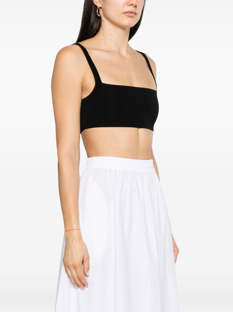 Black Cropped Knit Vest Top