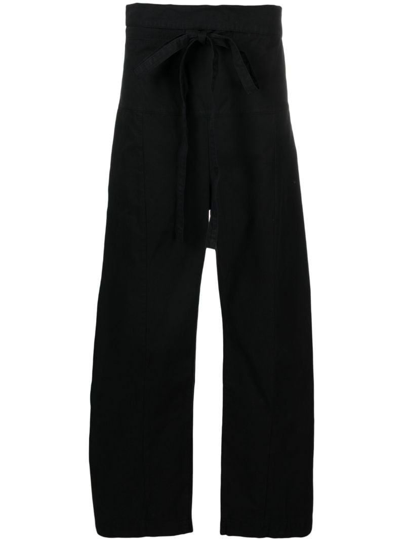 Black Drawstring Cotton Trousers