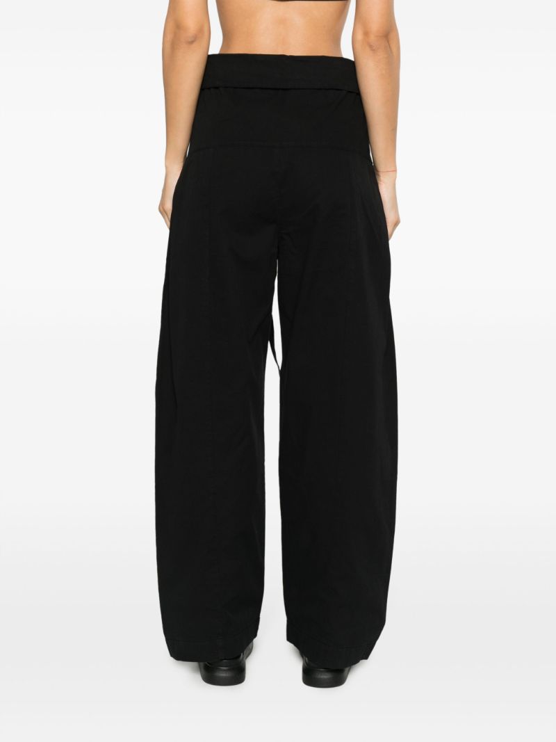 Black Drawstring Cotton Trousers