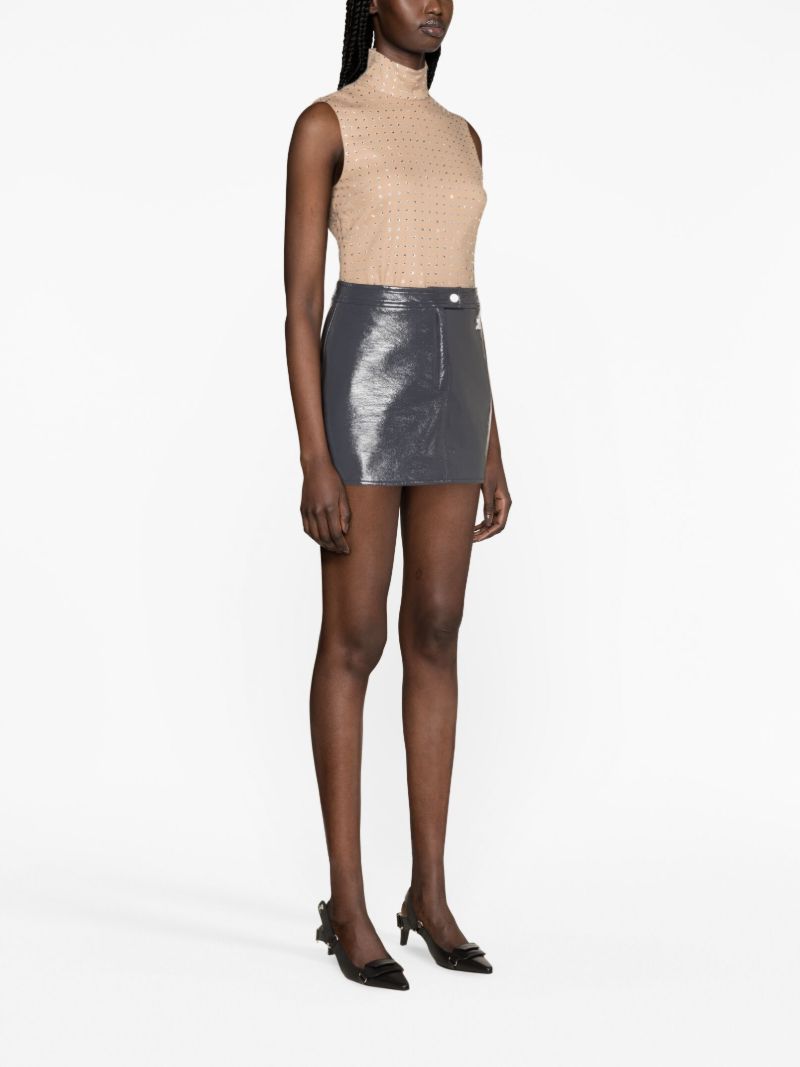 Grey Vinyl Reedition Mini Skirt