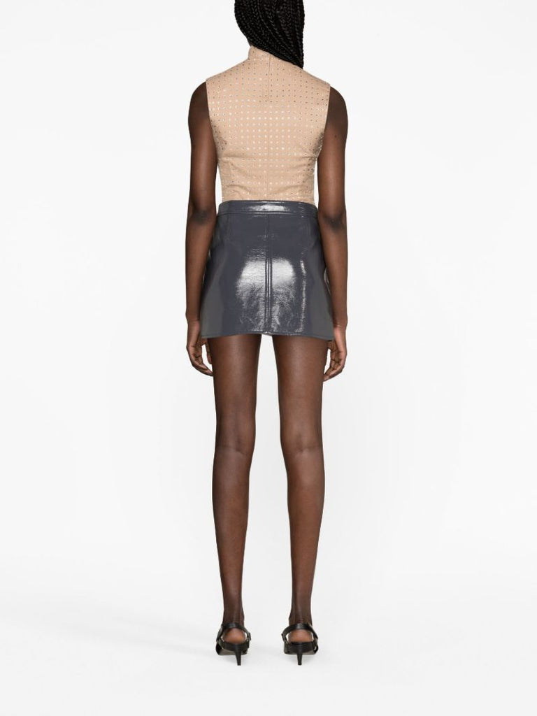 Grey Vinyl Reedition Mini Skirt