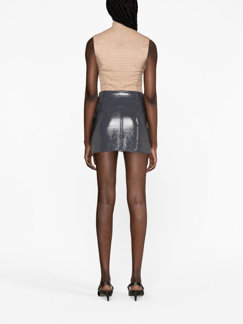 Grey Vinyl Reedition Mini Skirt
