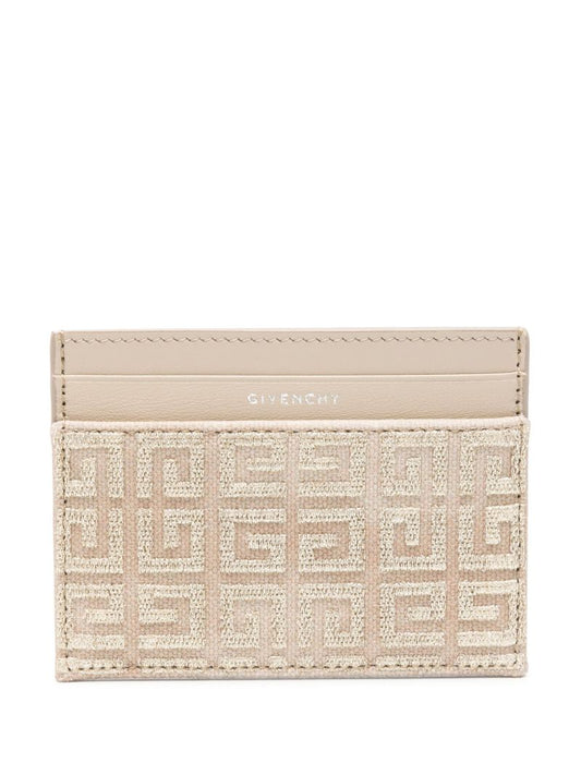 Neutral 4g-embroidered Leather Card Holder