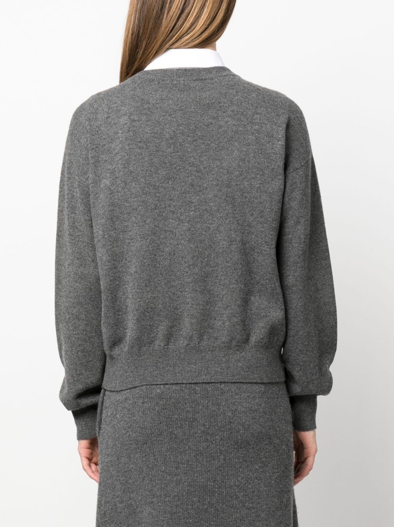 Grey Sequin-embellished Wool Sweater