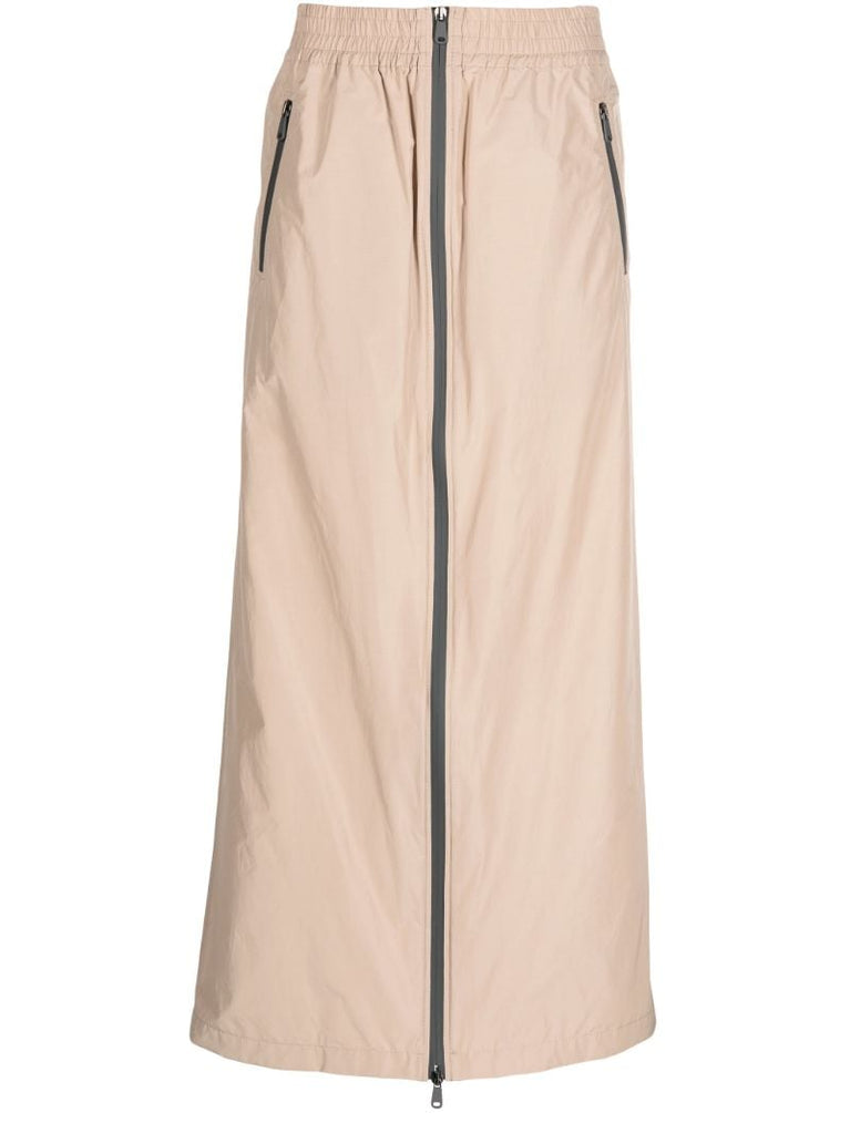 Neutral Zip-up Maxi Skirt