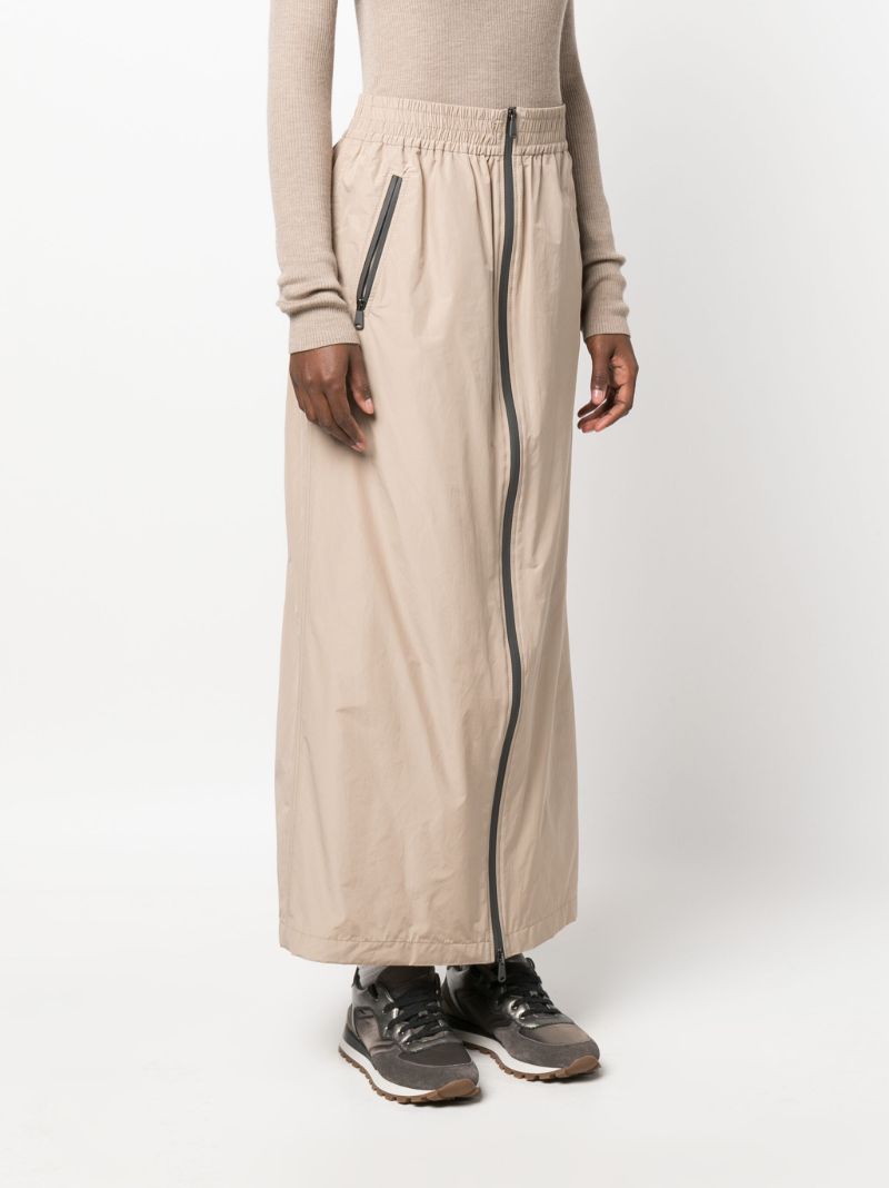 Neutral Zip-up Maxi Skirt