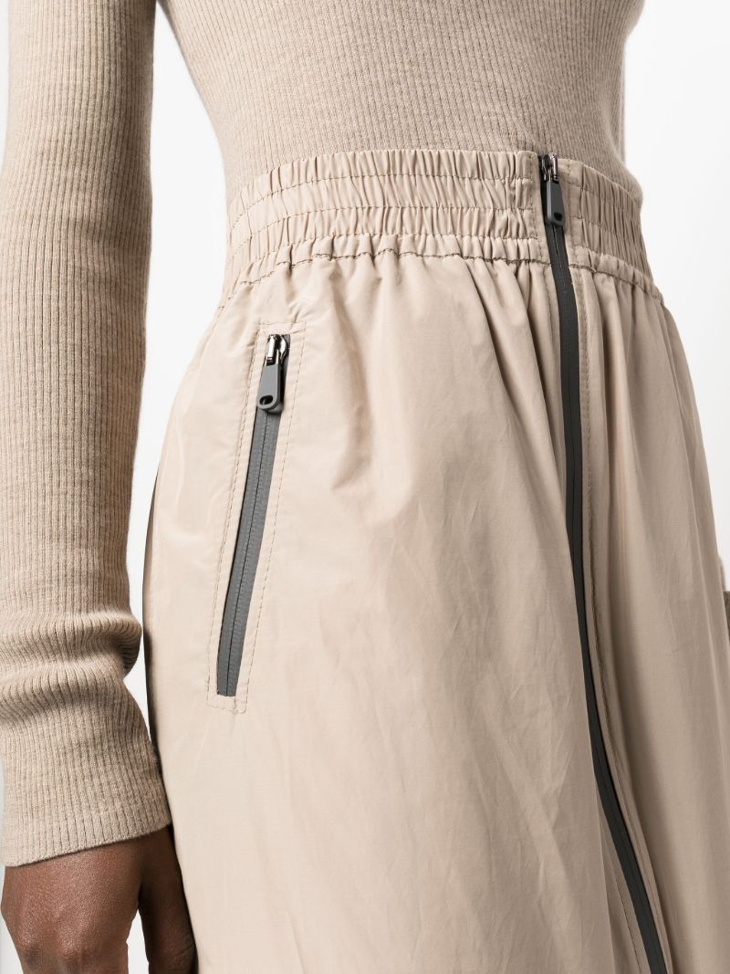 Neutral Zip-up Maxi Skirt