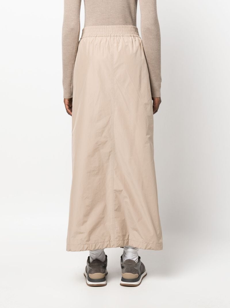 Neutral Zip-up Maxi Skirt
