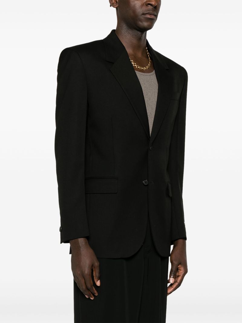 Black Logo-patch Virgin Wool Blazer