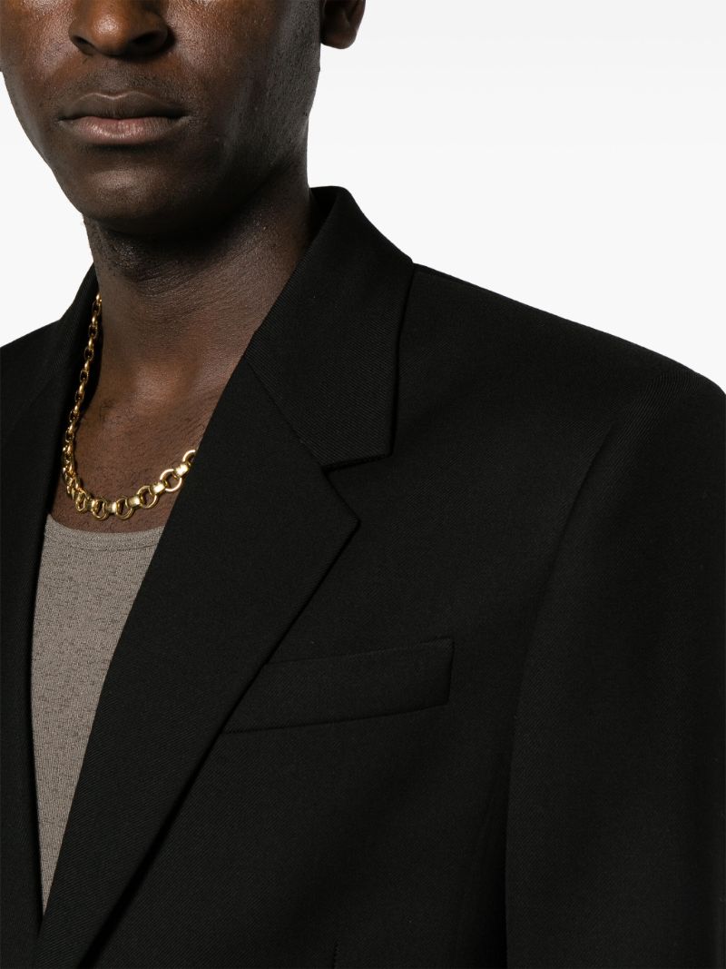 Black Logo-patch Virgin Wool Blazer