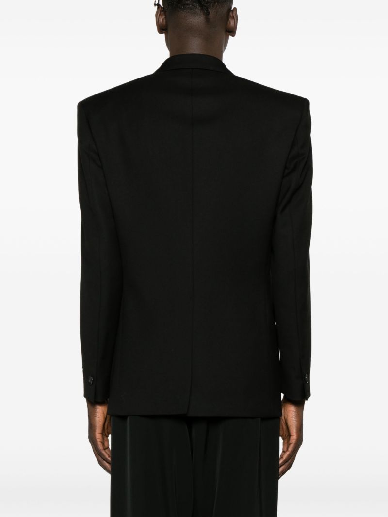 Black Logo-patch Virgin Wool Blazer