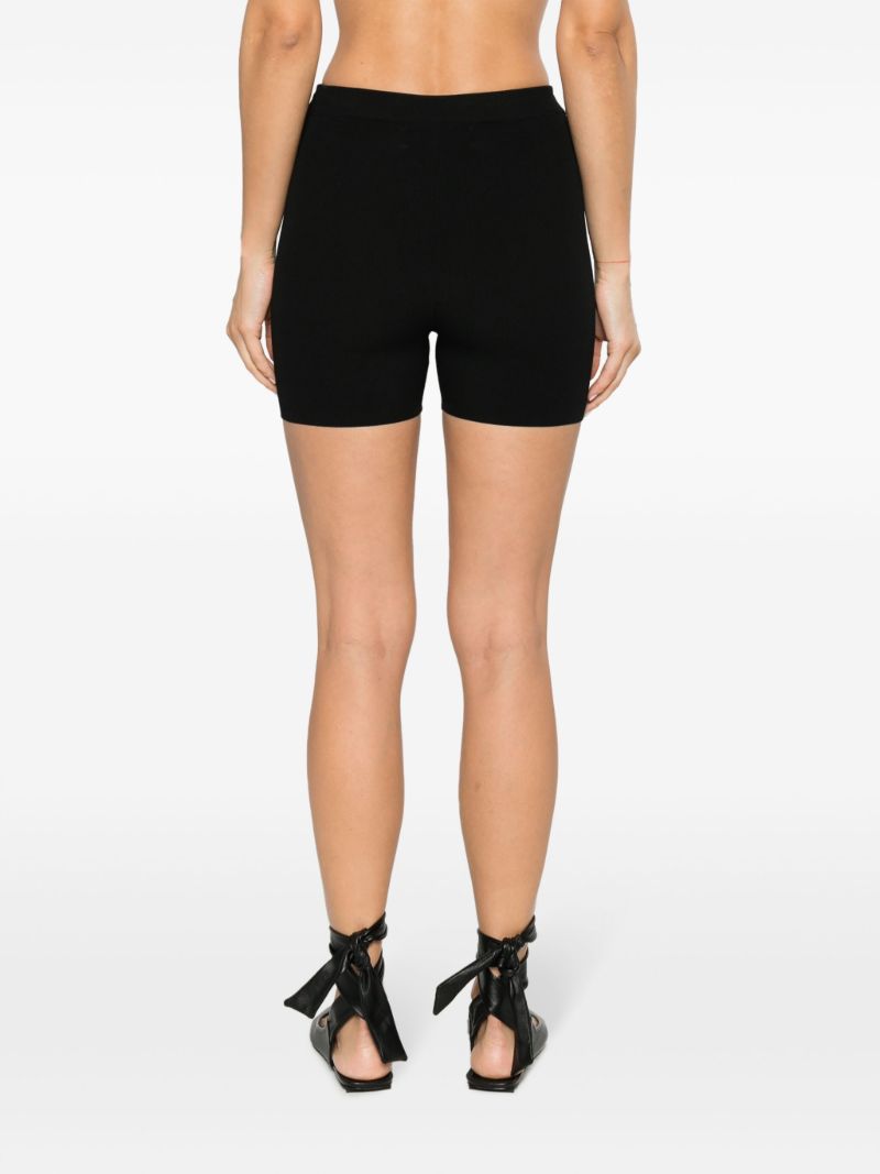 Black Rib Knit Bike Shorts