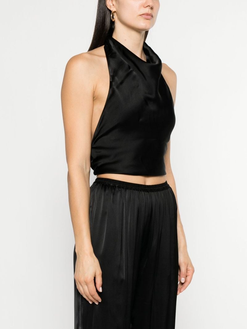 Black Satin Halterneck Blouse